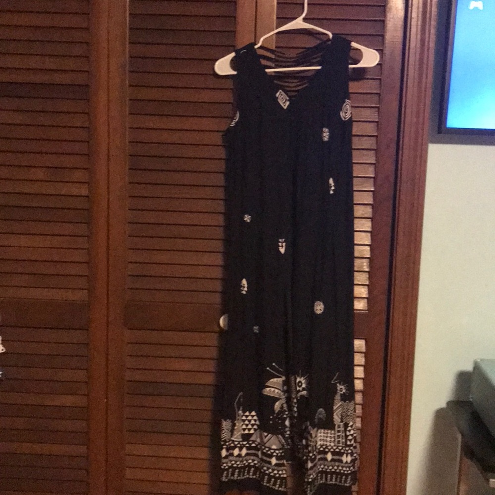 Floor length button up summer dress